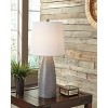 Set of 2 Shavontae Poly Table Lamps Gray - Signature Design by Ashley: Nightstand, Drum Shade, UL Listed - 3 of 4