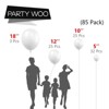 PartyWoo Balloons White 18 12 10 5 Inch 85 pcs - 2 of 4