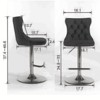 Chole Velvet Swivel Bar Stools Set of 2,Modern Button Tufted,Nailhead Trimmed,Adjustable Height Upholstered Swivel Bar Stool-Maison Boucle - image 3 of 4