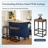 NicBex 4 Drawers Kitchen Island Cart with Drop Leaf and 2 Seatings,Kitchen Island with 2-Door Cabinet and Towel Rack,Island Table for Kitchen - 4 of 4