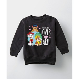 Boys' - Paw Patrol - Loves Earth Graphic Long Sleeve Fleece Sweatshirt - 1 of 4