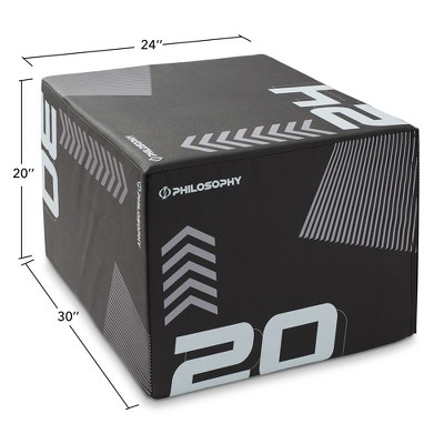 Black and Gray Soft Foam Plyometric Box for Total Body Training