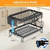 LunaLulinlk Dish Drying Rack, 2-Tier Stainless Steel with Drain Tray and Utensil Holder, Space-Saving for Kitchen Counter or Sink - 2 of 4