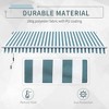 Vynxaria Retractable Awning - 12' x 10' Patio Sun Shade with Manual Crank Handle - Green and White - 3 of 4