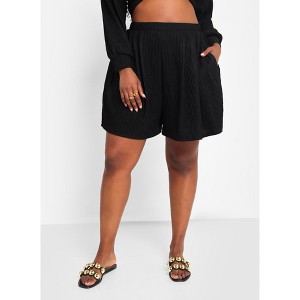 Rebdolls Women's Zoey Textured Wide Leg Shorts - 1 of 4