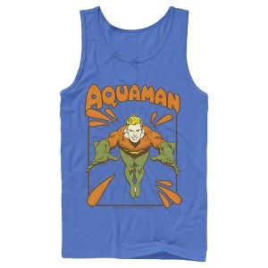 Men's Justice League Aquaman Vintage Tank Top - 1 of 3