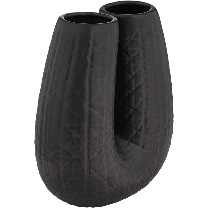 Studio 55D Umbrage Matte Black 12 1/2" High U-Shaped Decorative Vase, 5 of 10