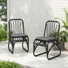 COWLOWN Grey Set of 2 Outdoor Rattan (PE Wicker) Dining Chairs with Washable Cushions for Patio, Backyard, Poolside and Garden - 2 of 4