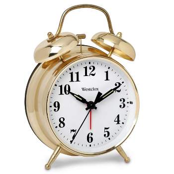 4.5" Classic Twin Bell Alarm Clock with Metal Case/Bells Gold - Westclox
