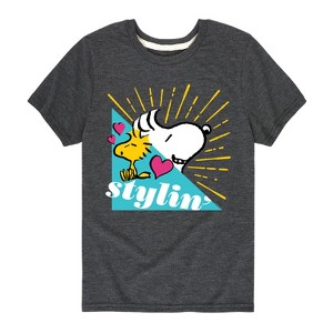 Boys' - Peanuts - Snoopy Woodstock Stylin Short Sleeve Graphic T-Shirt - 1 of 4