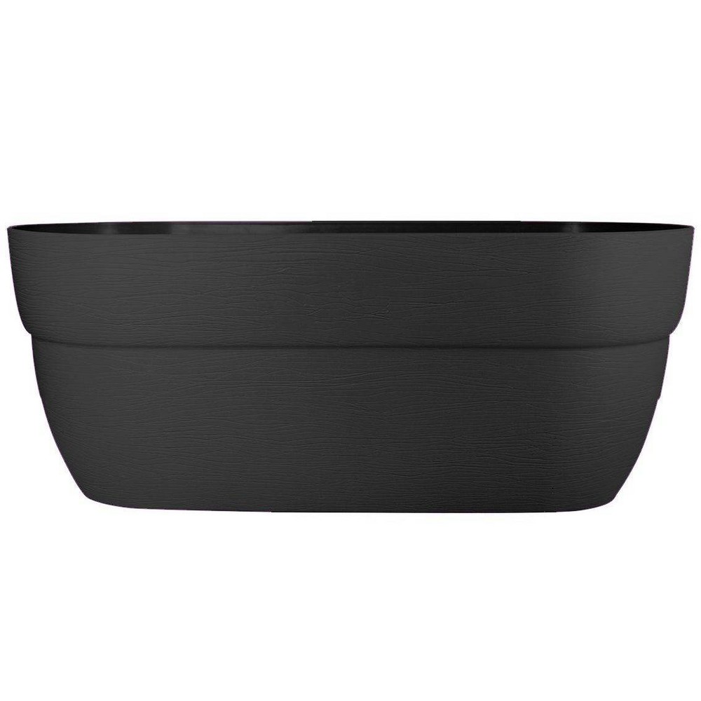 Photos - Flower Pot Bloomers Railing Polyethylene Outdoor Planter Pot Charcoal Gray 9.5"x23.75