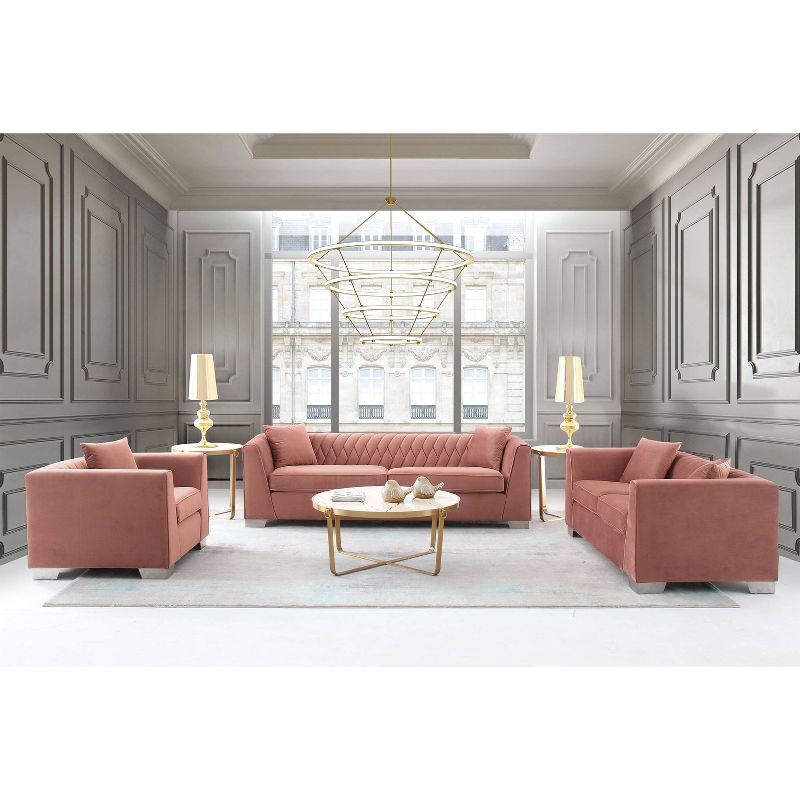 Cambridge Contemporary Sofa Steel/Blush - Armen Living, 3 of 9