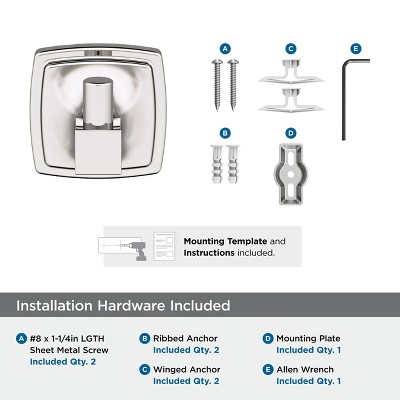 Polished Nickel Single Prong Robe Hook with Square Base