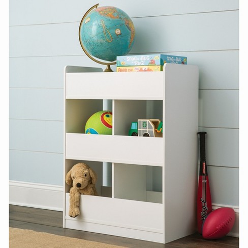 Costway Kids 2-Shelf Bookcase 5-Cube Wood Toy Storage Cabinet Organizer  White 