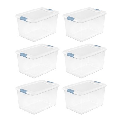 64 Quart Clear Plastic Stackable Storage Bins with Latching Lids
