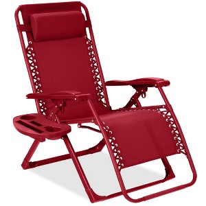 Best Choice Products Monochromatic Zero Gravity Chair, Folding Patio Recliner w/Side Tray, Headrest - 1 of 4