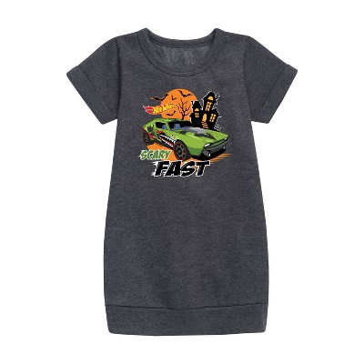 - Hot Wheels - Halloween Graphic Short Sleeve Fleece Dress