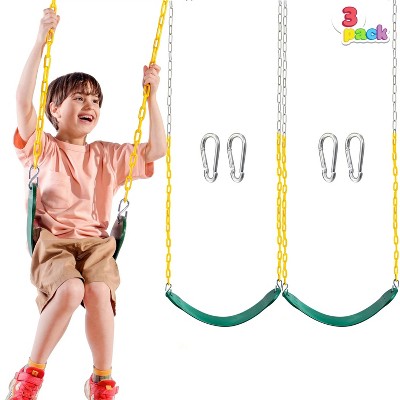 Joyfy 3 Pack Heavy Duty Outdoor Swing Sets for Kids, Ideal Replacement Swing Set Accessories with Snap Hooks for Kids Outdoor Play (Limit 300lb)