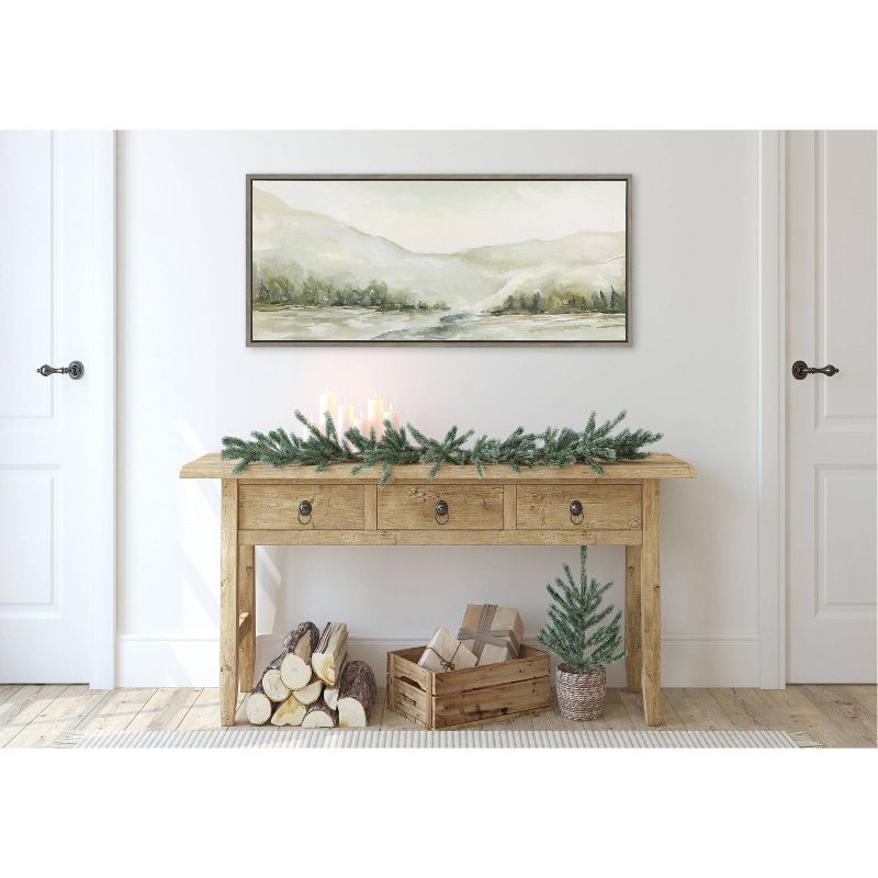 Kate &#38; Laurel All Things Decor 18&#34;x40&#34; Sylvie Winter Landscape 6 Framed Canvas Wall Art by Annie Quigley Gray Nature Holiday Snow, 4 of 7
