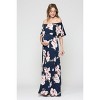 Hello Miz Women's Off Shoulder Ruffle Maternity Maxi Dress - 2 of 4