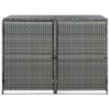 VidaXL Double Wheelie Bin Shed Poly Rattan Anthracite 58.3"x30.3"x43.7" - 2 of 4