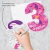 Big Dot of Happiness 3rd Birthday Roar Dinosaur Girl - Shaped Fill-In Three Rex Dino Third Birthday Party Invitation Cards with Envelopes - 12 Ct - image 2 of 4