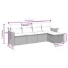 vidaXL 5-Piece Patio Sofa Set with Cushions - Black PE Rattan, Modular Outdoor Furniture for Garden, Patio, Deck - 4 of 4