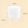 OUTSUPPLY Modern Round Storage Ottoman with Metal Base & Removable Lid, Footstool for Living Room, Bedroom, Office - 2 of 4