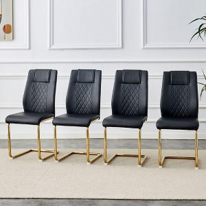 NicBex Faux Leather Dining Chairs Set of 4,Armless Upholstered Kitchen Chair with Plastic Anti-Slip Footpad for Dining Room,Kitchen - 1 of 4