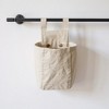 Anna-Kaci Hanging Wall Storage Basket with Front Pocket and Reinforced Canvas Construction - 2 of 3