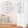 Storage Cabinet With 2 Doors And 4 Drawers For Bathroom, Bathroom Storage Cabinets With Adjustable Shelf, Bathroom Cabinets Modern-Cuddlewood - 3 of 4