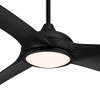 60" Possini Euro Design Dark Vader Modern Indoor Outdoor Ceiling Fan with Dimmable LED Light Remote Control Matte Black Damp Rated for Patio Exterior - 3 of 4