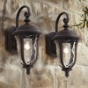 John Timberland Park Sienna Rustic Vintage Outdoor Wall Light Fixtures Set of 2 Bronze Metal 16 3/4" Clear Hammered Glass for Post Exterior - 2 of 4