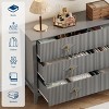 Fluted 6 Drawer Dresser for Bedroom, 54 Inch Wide Modern Wooden Chest of Drawers with Gold Handles - 3 of 4