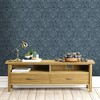Laura Ashley Peacock Damask Dusky Seaspray Wallpaper - 2 of 4