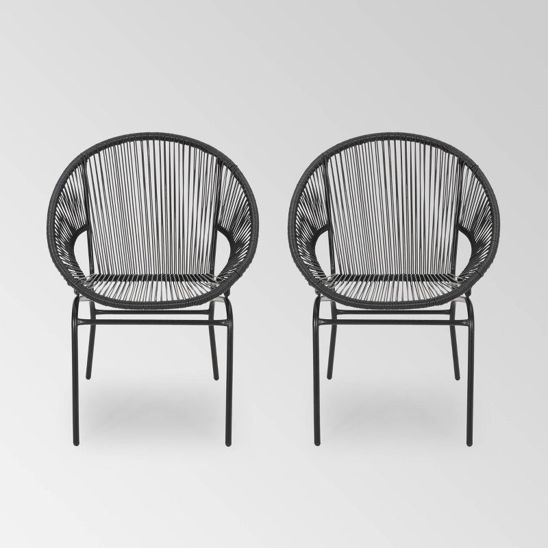 Nusa 2pk Faux Rattan Patio Club Chairs - Christopher Knight Home, 1 of 9