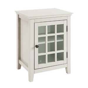 Largo Antique Single Door Cabinet White - Linon