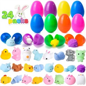 Joyfy 24 Packs Mochi Squishy Toy Prefilled Easter Eggs, Stress Reliever Squishy Toy for Easter Theme Party Favor,Basket Filler,Classroom Prize Supply - 1 of 4