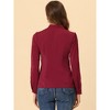 Allegra K Women's Elegant V Neck Work Office Button Up Shirt - 4 of 4