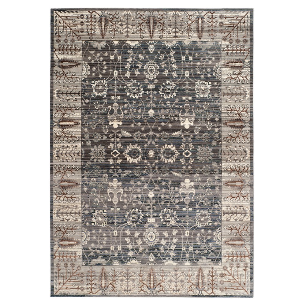 Dark Gray/Light Gray Floral Loomed Area Rug 6'X9' - Safavieh