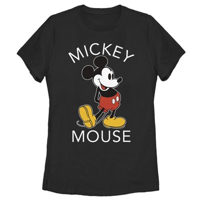Women's Mickey & Friends Retro Mickey Mouse Pose T-shirt - Black ...