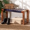 bali & pari Prunella Two Tone Seagrass and Acacia Wood Accent Bench Navy Blue/Brown/Natural Brown: Rectangular, Spot Clean, No Assembly Required - 2 of 4