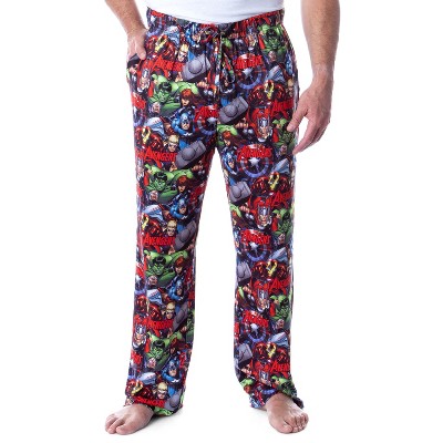 Marvel Mens' Avengers Unite Allover Character Loungewear Pajama Pants ...