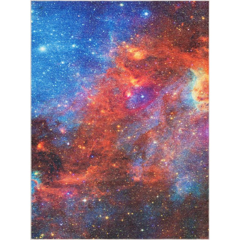 Well Woven Apollo Flat Weave Celestial Space Supernova Multicolor Area Rug, 1 of 10