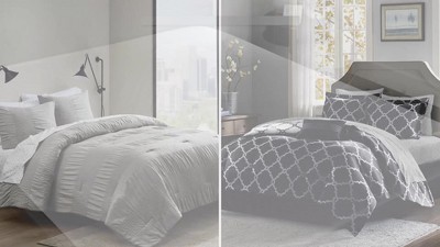 King Taupe and Grey Microfiber 7-Piece Bed in a Bag Set