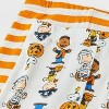 Toddler 4pc Peanuts Cotton Long Sleeve Halloween Pajama Set - Orange/White - 4 of 4