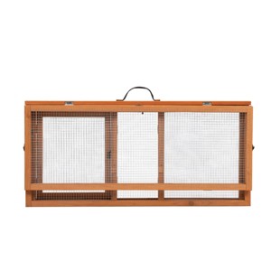 LAOTIES Folding Wooden Rabbit Cage with Run,Outdoor Portable Poultry Cage with Roof and Roosting Pole - 1 of 4