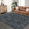 Area Rugs for Living Room Bedroom, Large Washable Rug Vintage Distressed Floral Boho Carpet Indoor Dining Room Kids Room Entryway Non Slip Low Pile - 3 of 4