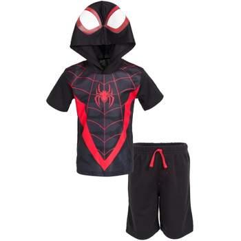 Marvel Avengers Spider-Man Venom Thor Captain America Athletic T-Shirt MeshShorts Outfit Set Little Kid to Big Kid