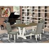 5-Piece Rectangle Distressed Jacobean Finish Solid Wood Top Dining table with 4 Chairs with - 2 of 4